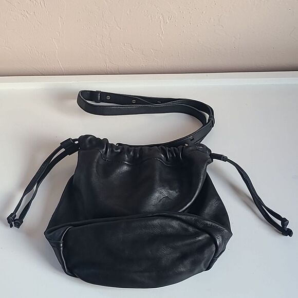 Madewell The Piazza Bucket Bag Black Leather Adustable Crossbody - Picture 7 of 15